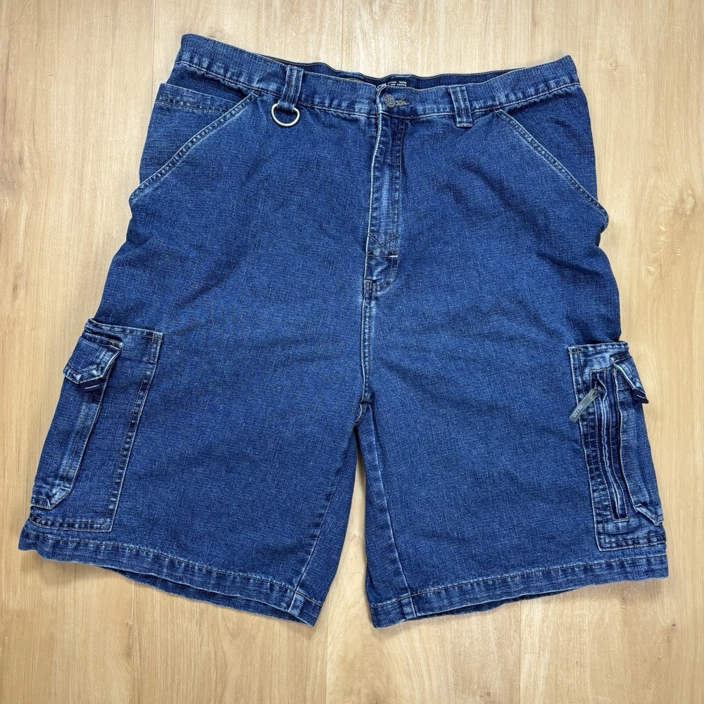Vintage OTB Jean Shorts Mens *38 (40) Blue Jorts Denim Y2K Baggy Skater Pockets